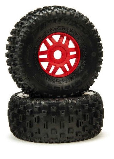 Arrma Roues dBoots Fortress + Jantes Rouge 2.4/3.3 (x2) ARA550065