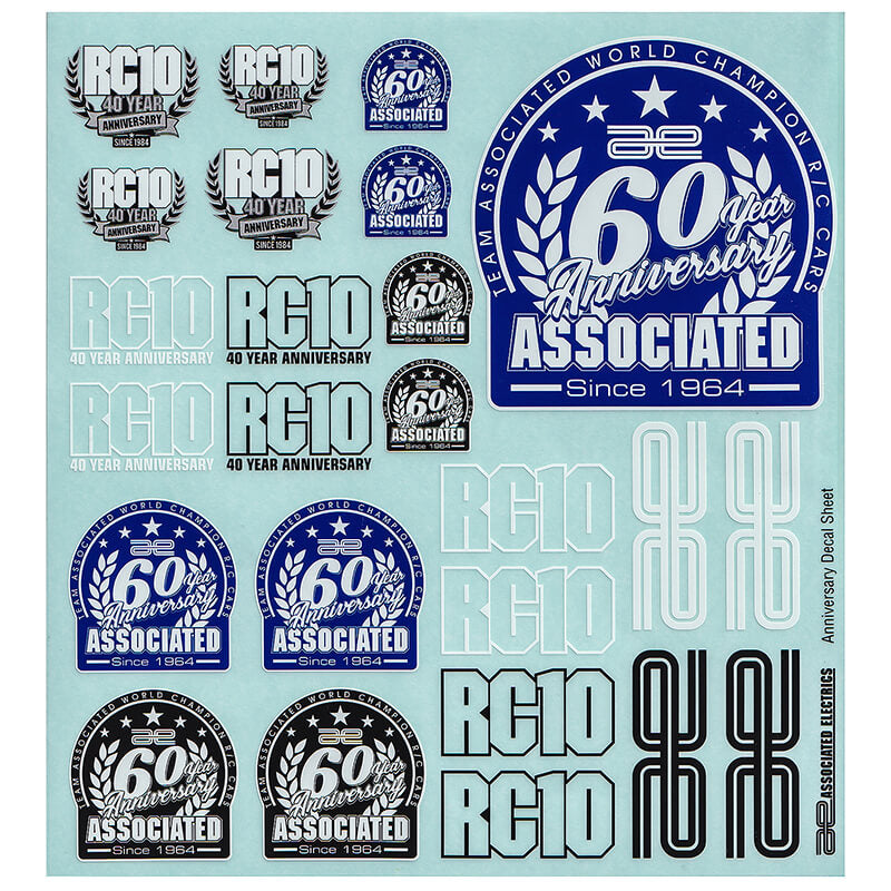 Team Associated Stickers 60th Anniversaire RC10 AS97151