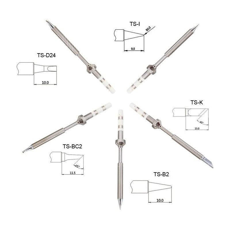 Embout De Soudure De Remplacement Pour Fer à Souder TS100 - Modèles TS-B2, TS-BC2, TS-D24, TS-K, TS-I, TS-C4, TS-KU Embout De Soudure De Remplacement Pour Fer à Souder TS100 - Modèles TS-B2, TS-BC2, TS-D24, TS-K, TS-I, TS-C4, TS-KU