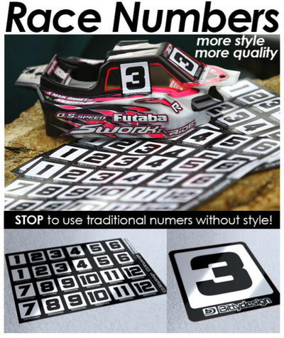 BittyDesign Planche de stickers "Race Numbers" BDRNDS-2415-LP