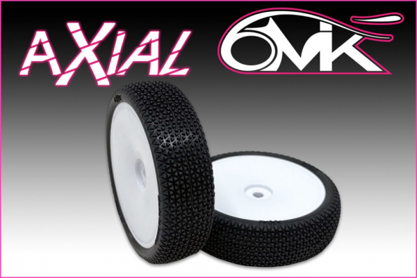 Pneumatici anteriori 6MIK Slim Axial Argento + ruota bianca 1/10 4x2 (x2) TG113S