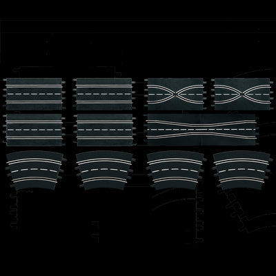 Carrera Set d'extension 3 (x12) 124/132 26956
