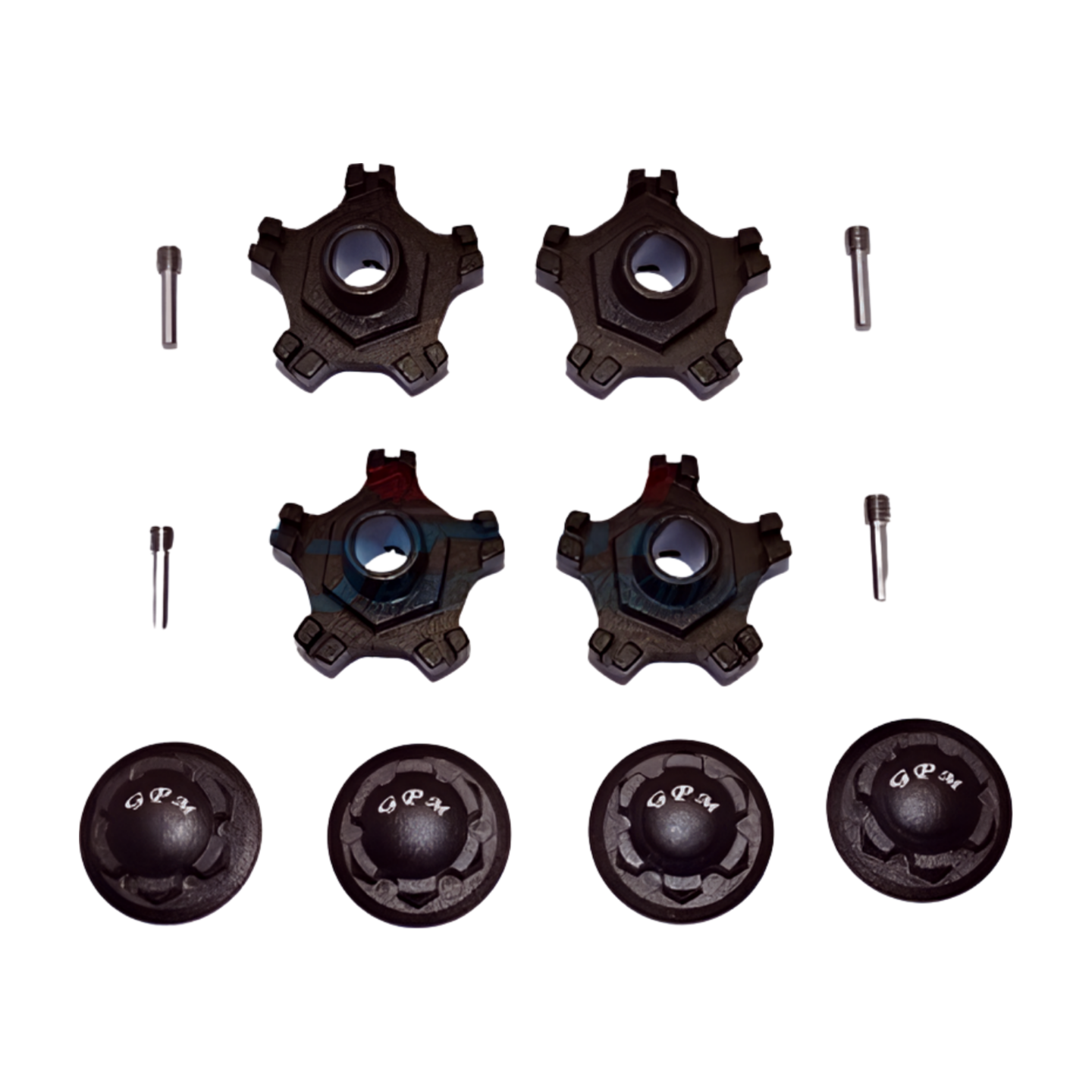 GPM Hexagones +6mm alu + Ecrous (x4) MAI10A+6MM/2