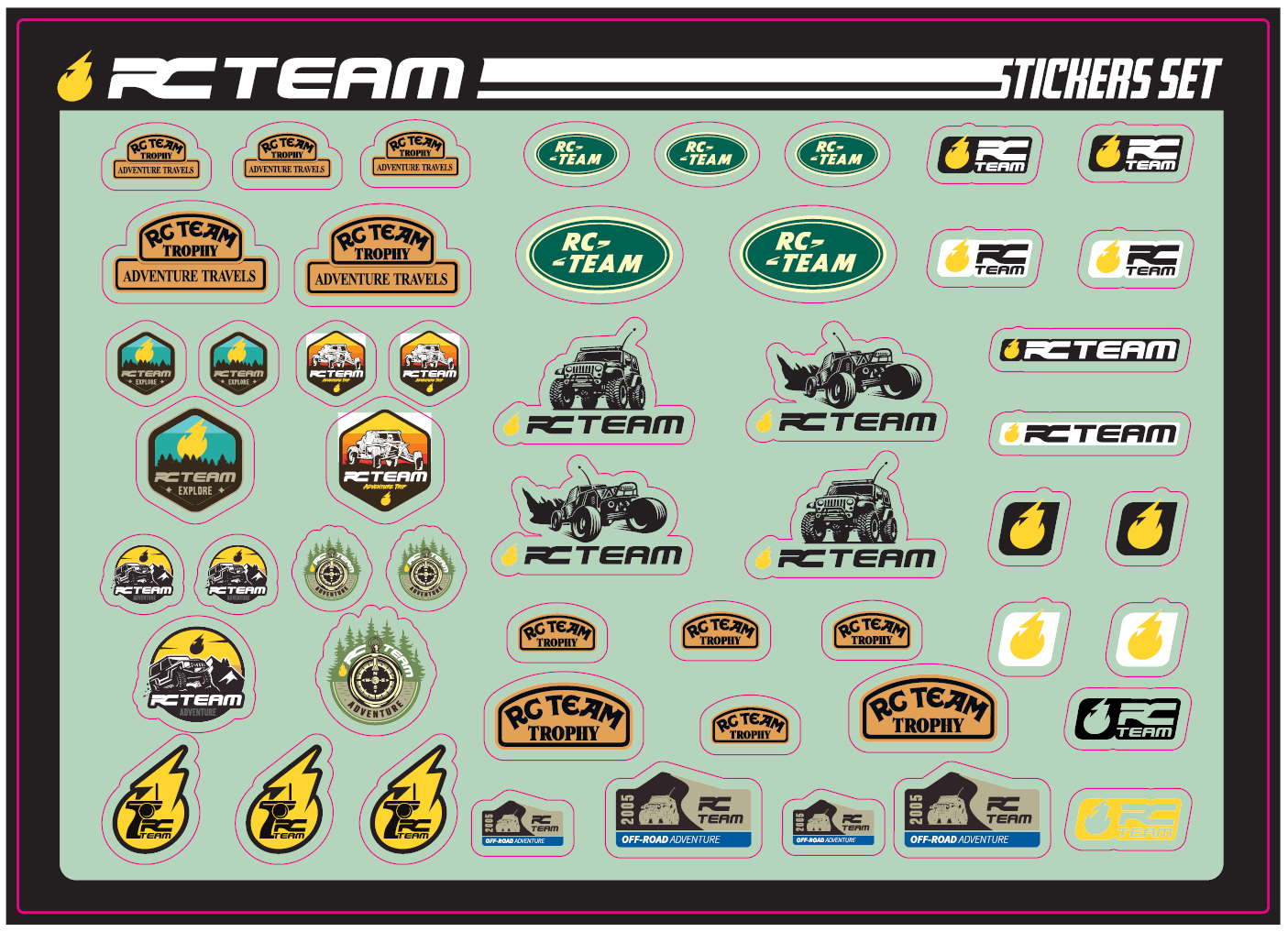 Logo sticker sheet RC Team Crawler 210x150