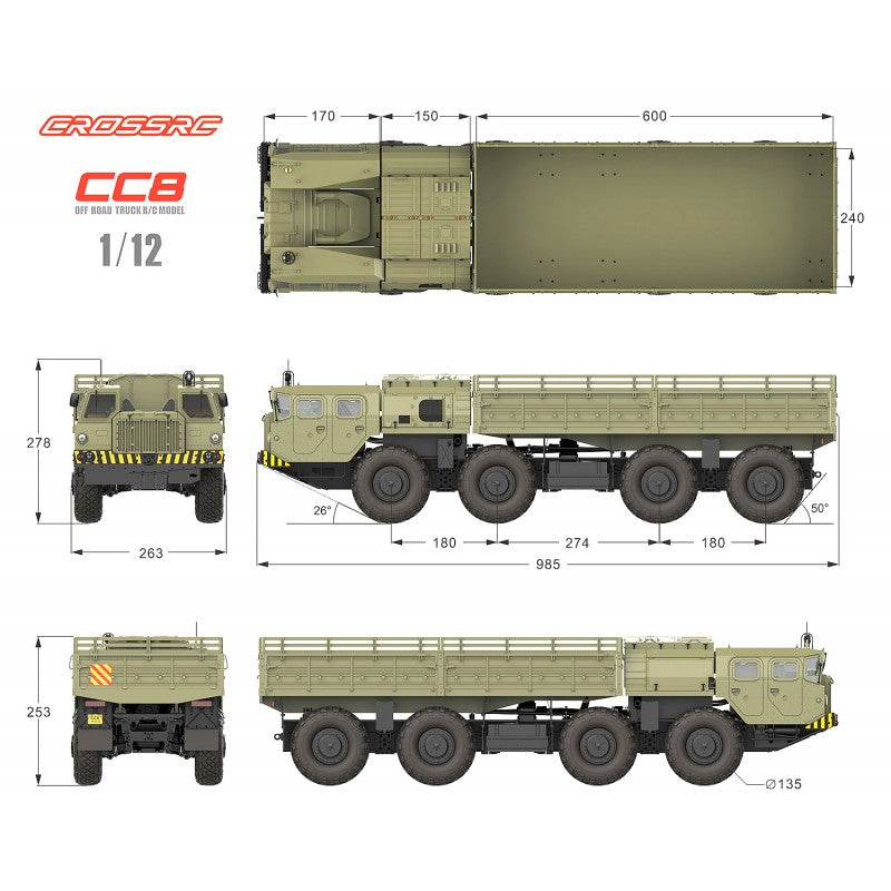 Cross-RC Camion Crawler CC8 8x8 1/12 Kit CRO90100244