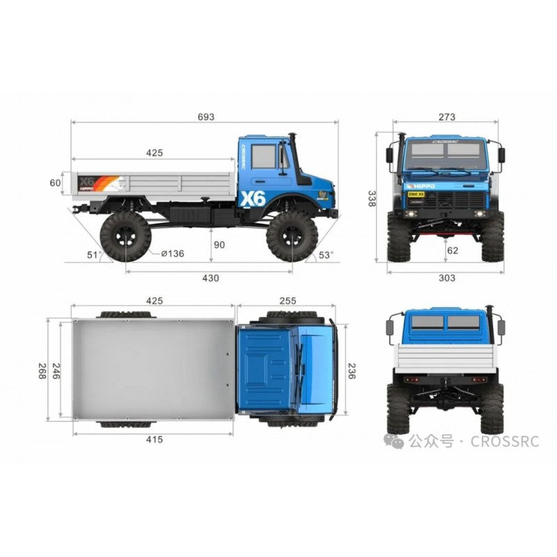 Cross-RC Crawler EMO X6 Big Hippo 4x4 Brushless 1/8 RTR CRO90100253