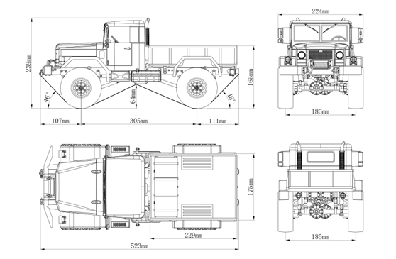 Cross-Rc Camion Militaire HC4 1/10" 4x4 KIT