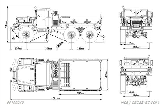 Cross-Rc Camion Militaire HC6 6x6 KIT 90100040