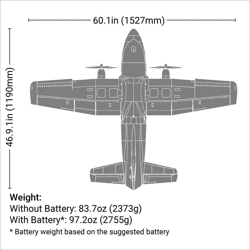 E-Flite Avion EC-1500 Twin 1.5m BNF AS3X EFL15750