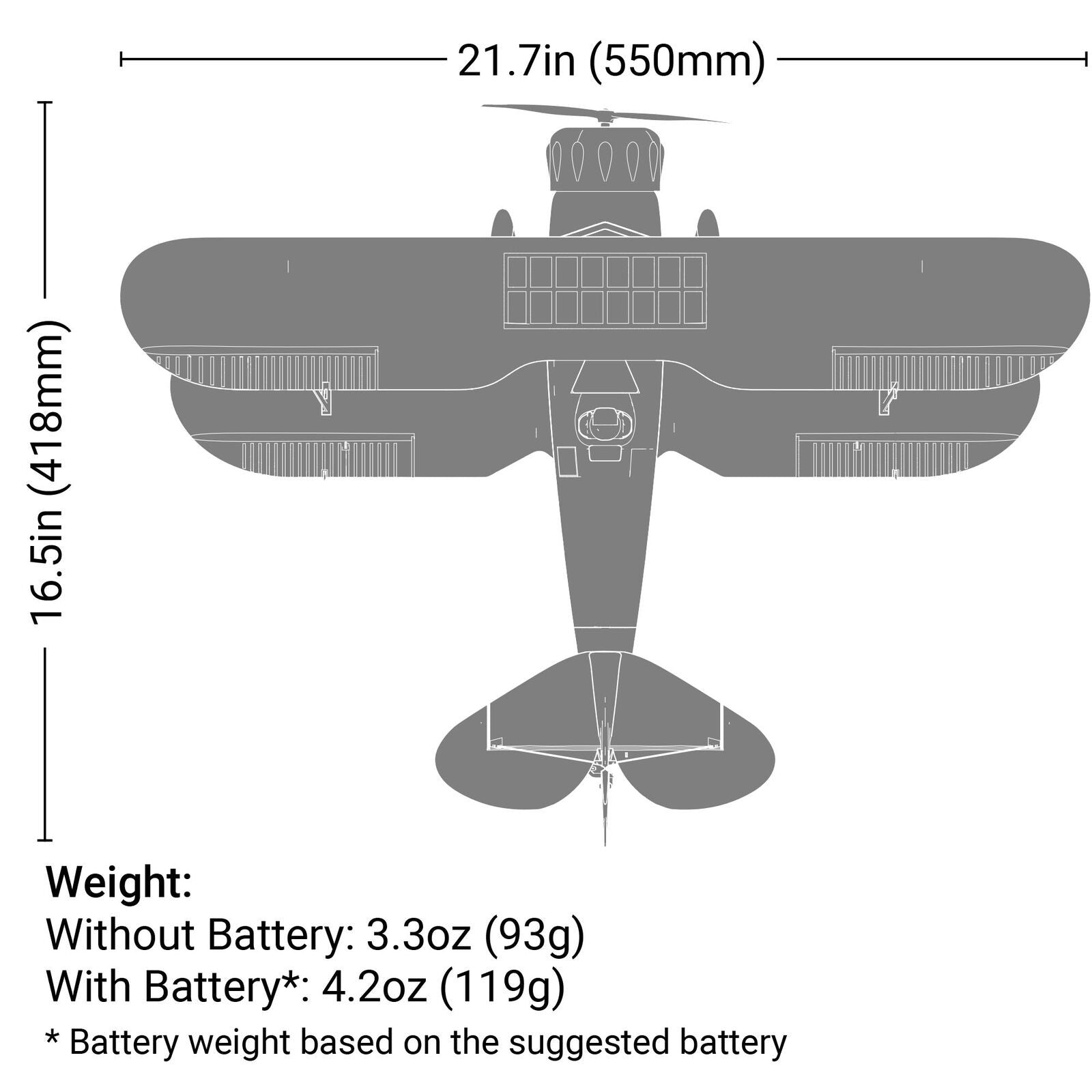 E-Flite Avion UMX Waco AS3X Safe BNF EFLU53550