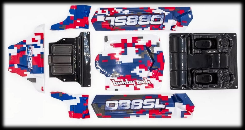 Hobbytech Carrosserie Rouge / Bleu DB8SL REV-SL061