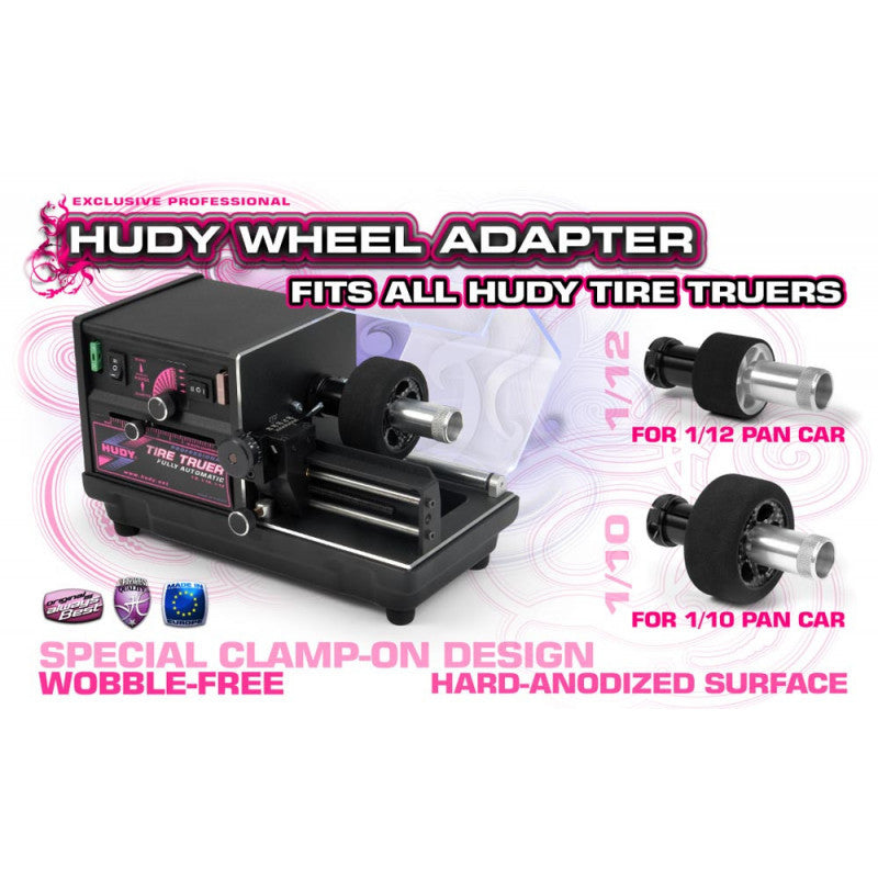 Hudy Adaptateur Tour à Pneus 1/12 et 1/10 Pan Car 102375