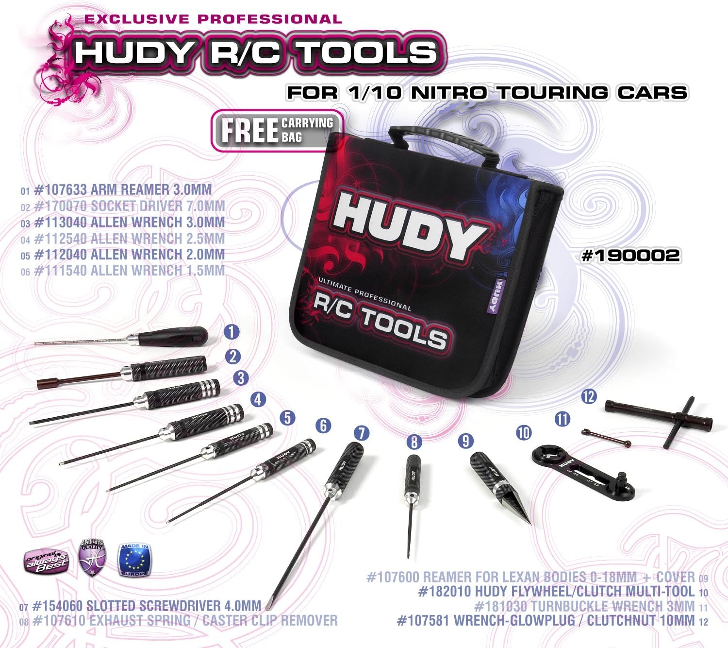 Hudy Set d'outils Avec Sac de Transports 190001