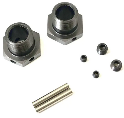 Kyosho Hexagones de Roues étroit Gun Métal MP10 (x2) IFW625NB