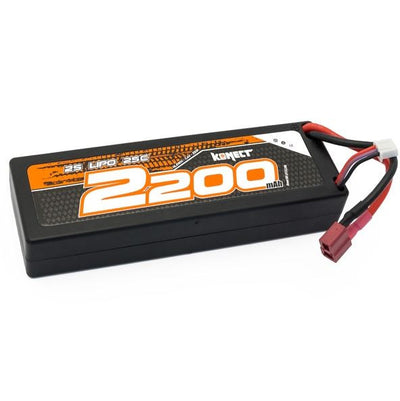 Konect Lipo 7.4v 2200mah 25CC 2S1P (Slim Pack Dean)