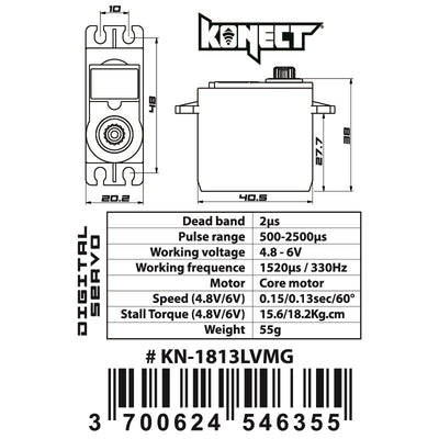 Konect Servo 18kg 0.13s Digital KN-1813LVMG