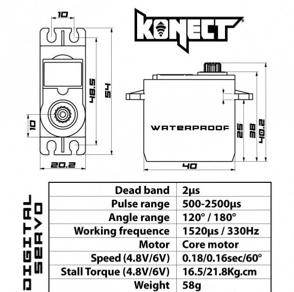 Konect Servo 21kg 0.13s Digital KN-2113LVWP