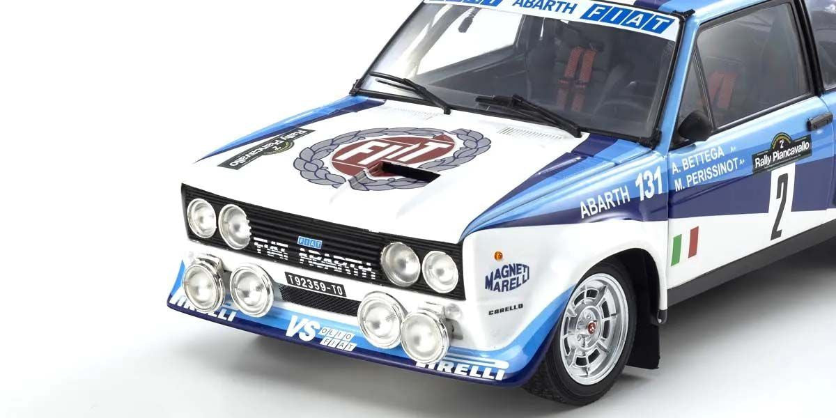 Kyosho Diecast Fiat 131 Abarth A.Bettega Winner Piancavallo 1981 Nr.2 1/18 KS08376F