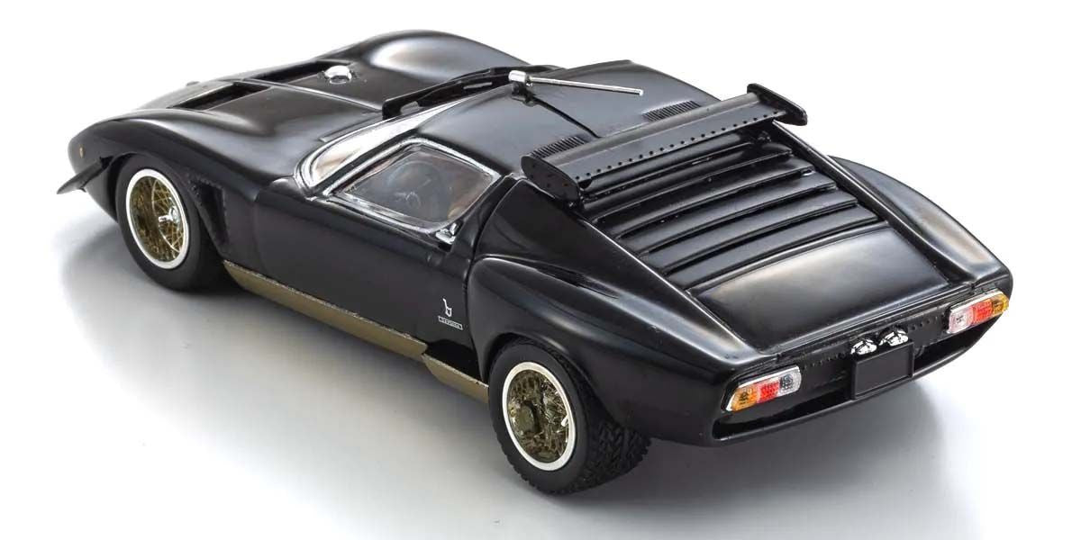 Kyosho Diecast Lamborghini Miura SVR 1970 Black and Gold 1/43 KS03203B