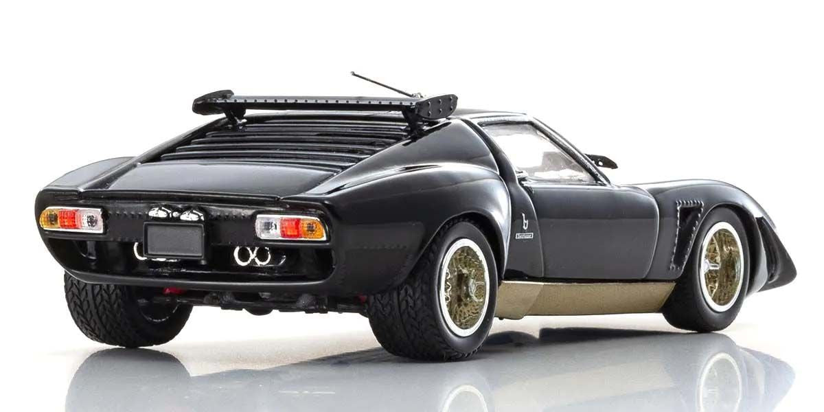 Kyosho Diecast Lamborghini Miura SVR 1970 Black and Gold 1/43 KS03203B
