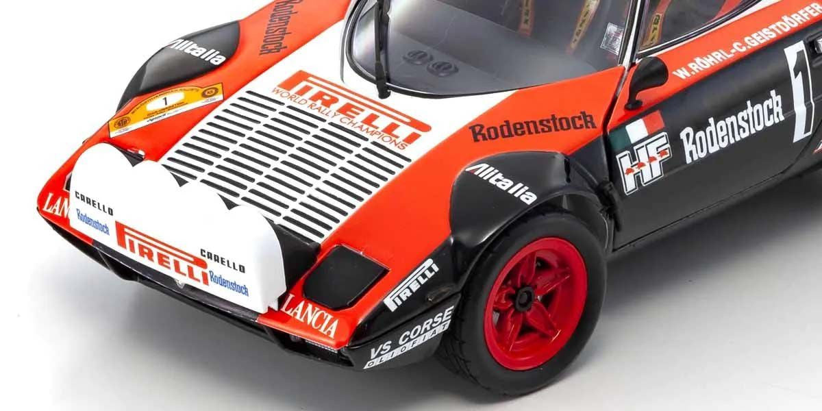 Kyosho Diecast Lancia Stratos HF Pirelli W.Rohrl Hunsruck 1978 Nr.1 1/18 KS08130D