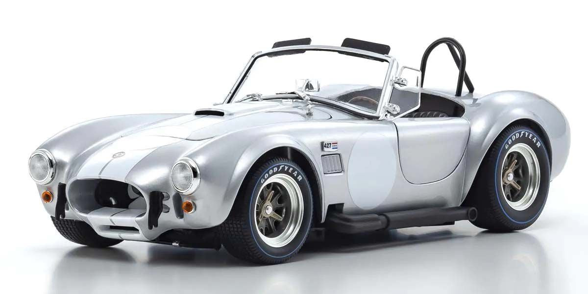 Kyosho Diecast Shelby Cobra 427 S/C Spider 1962 Argent 1/18 KS08047S