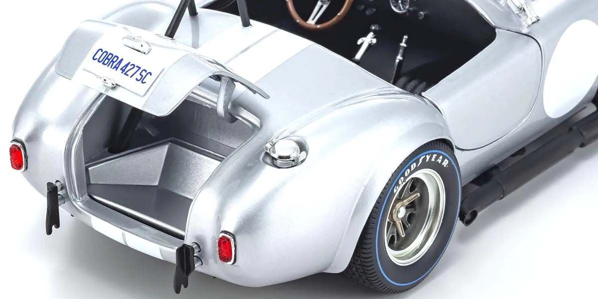 Kyosho Diecast Shelby Cobra 427 S/C Spider 1962 Silver 1/18 KS08047S