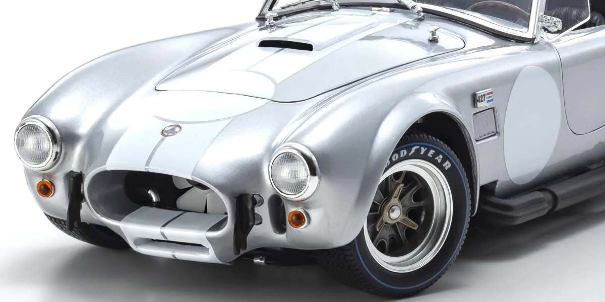 Kyosho Diecast Shelby Cobra 427 S/C Spider 1962 Argent 1/18 KS08047S