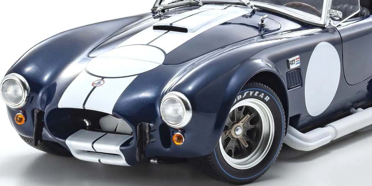 Kyosho Diecast Shelby Cobra 427 S/C Spider 1962 Bleu 1/18 KS08048DBL