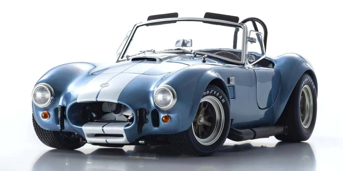 Kyosho Diecast Shelby Cobra 427 S/C Spider 1962 Bleu Clair 1/18 KS08048SBL