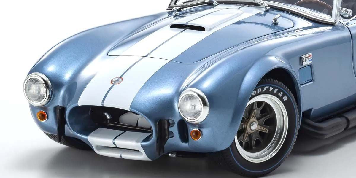 Kyosho Diecast Shelby Cobra 427 S/C Spider 1962 Bleu Clair 1/18 KS08048SBL