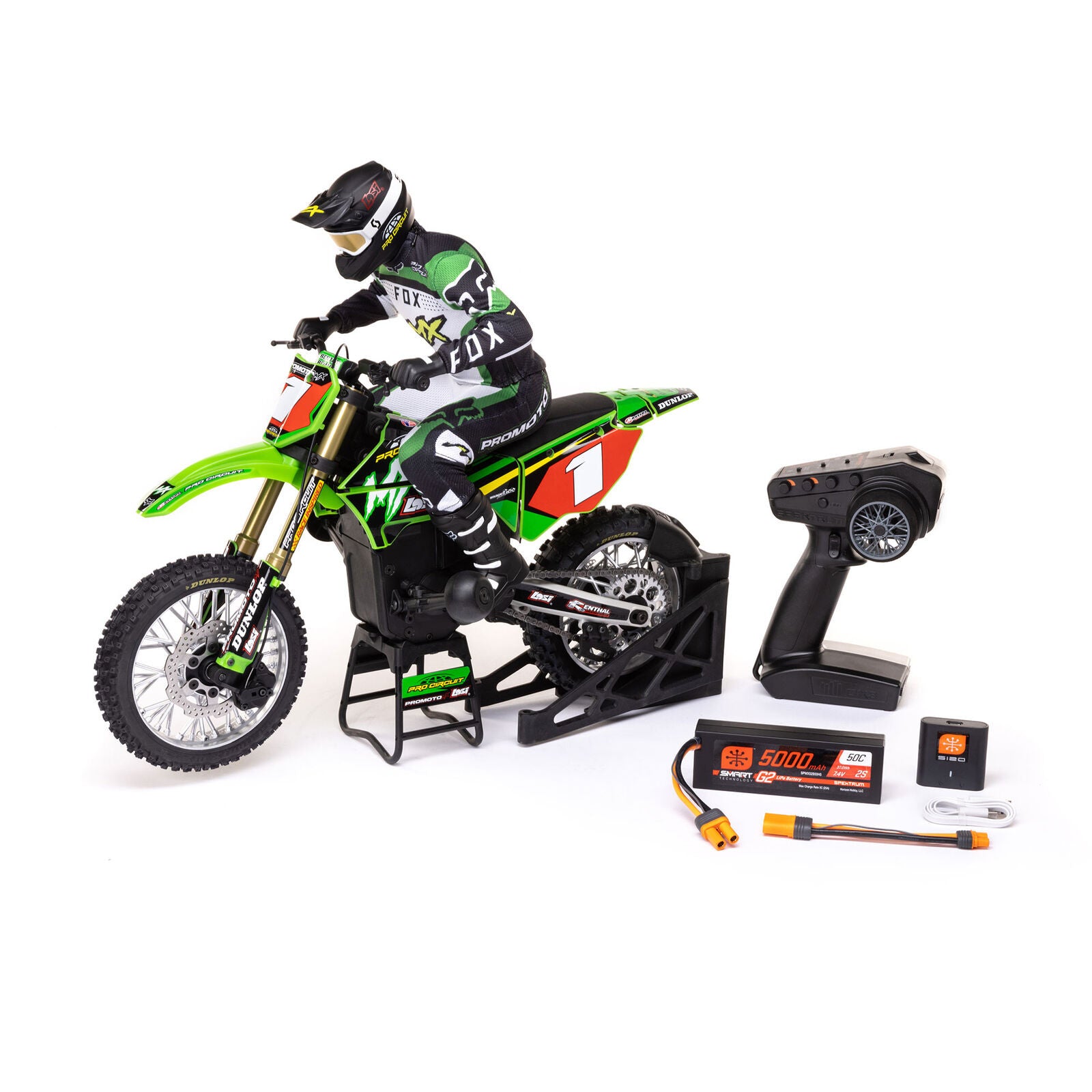 Losi Moto Promoto-MX Motorcycle RTR 1/4 + Batterie et chargeur LOS06002