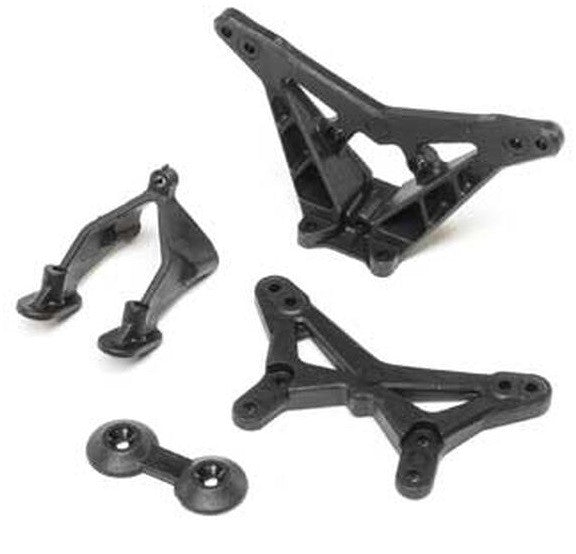 LOSI Support d'Amortisseur Avant et Arrière + Support d'Aileron (4Pcs) Mini-B LOS214012