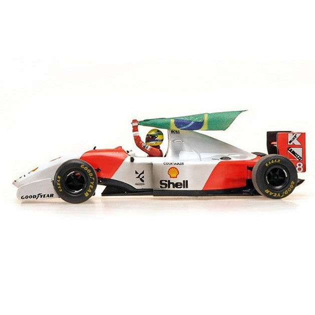 MiniChamps McLaren Ford MP4/8 Dirty version mit Ayrton-Flagge Senna F1-Sieger Australien 1993 540933308