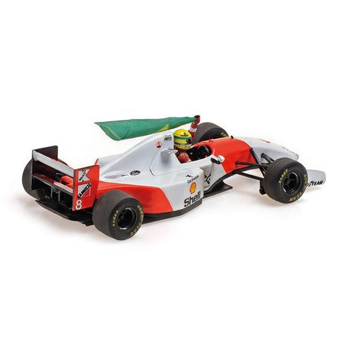 MiniChamps McLaren Ford MP4/8 Dirty version mit Ayrton-Flagge Senna F1-Sieger Australien 1993 540933308