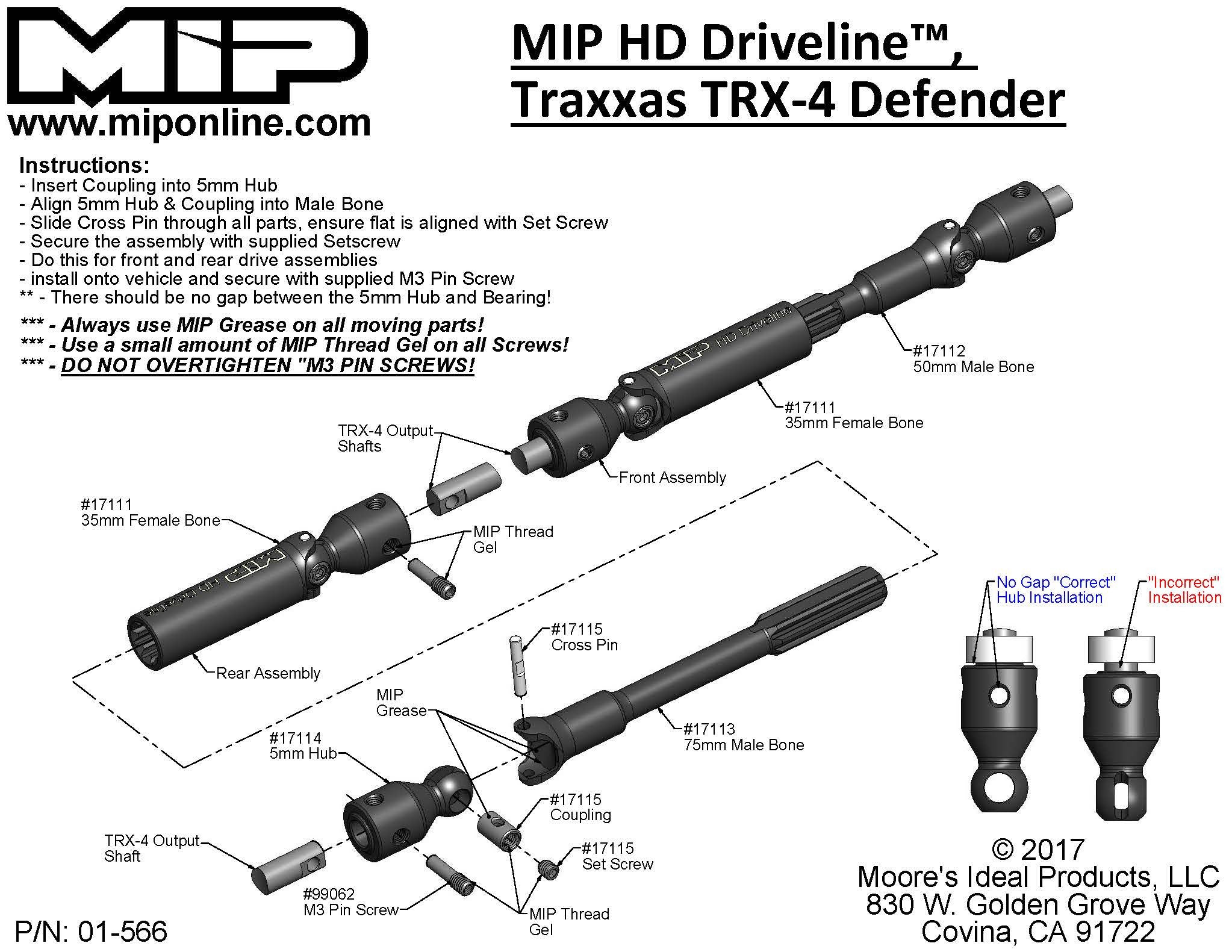 MIP kit de transmission HD Driveline TRX-4 17110