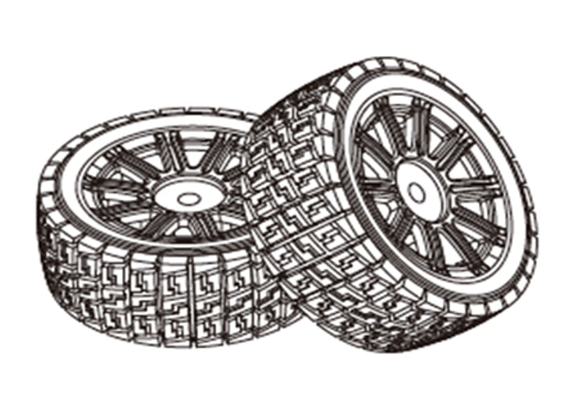 MJX Tire Rally + White Rim (x2) MX-1415A2