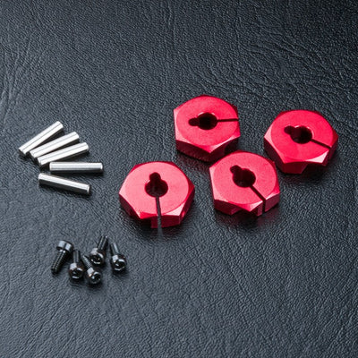 MST Hexagones alu 12mm +4mm rouge (4) 820044R