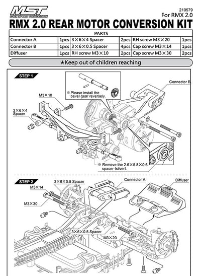 MST Kit de conversion moteur arrière RMX 2.0 210579