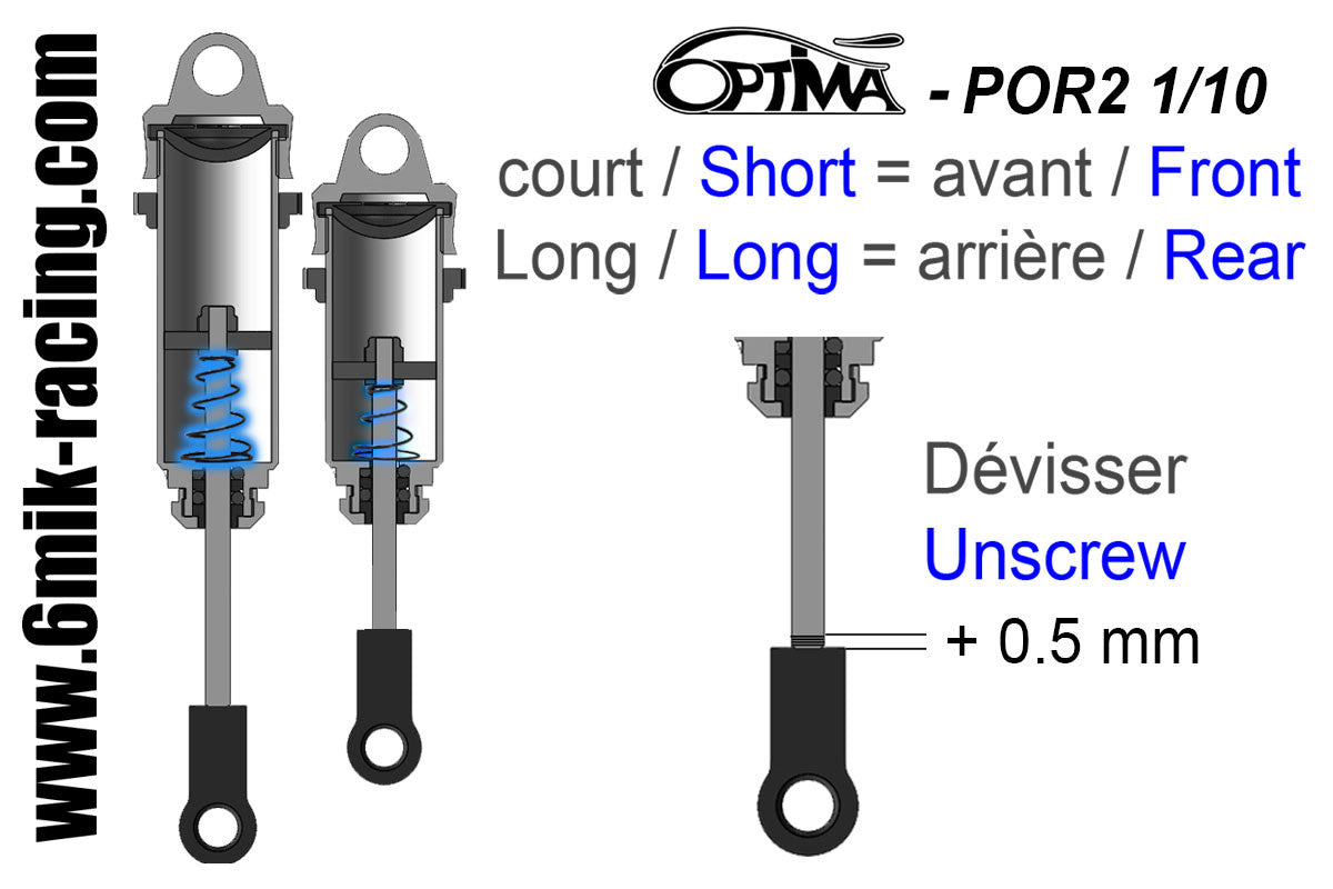 Optima Ressorts Amortisseurs Additifs 1/10 (x4) POR2