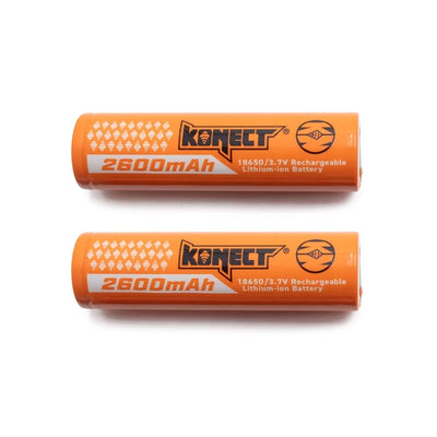 Konect Batterie Li-ion 3.7V 2600mAh Type 18650 (x2) + Boite de rangement KN-LI-18650-2600