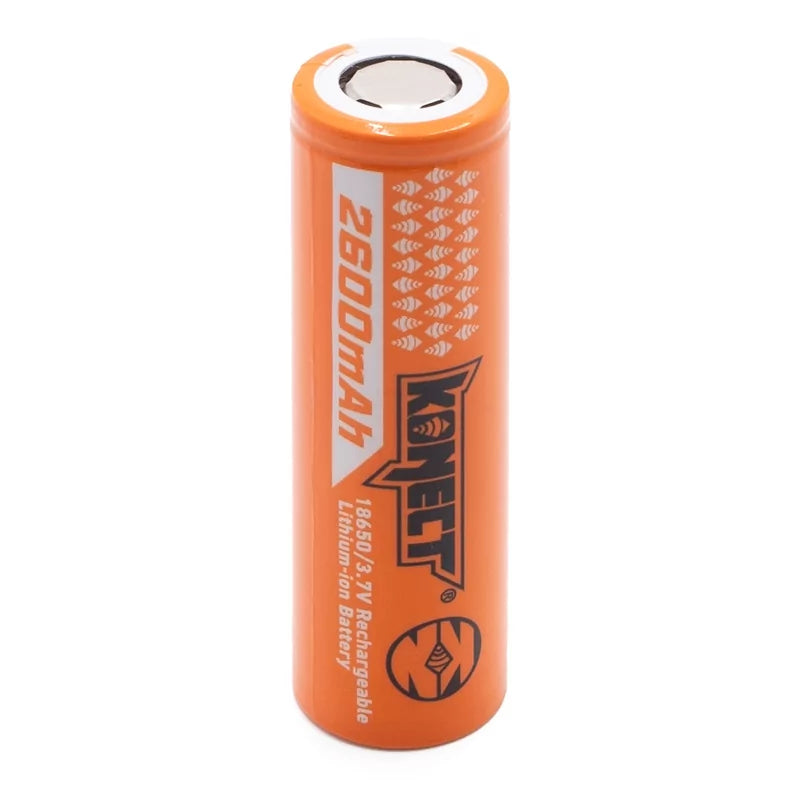 Konect Li-Ionen-Akku 3,7 V, 2600 mAh, Typ 18650 (2 Stück) + Aufbewahrungsbox KN-LI-18650-2600