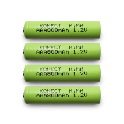 Konect 1.2V 800mAh NiMH Battery Pack (4-pack) + KN-NI1.2-AAA-800 Storage Case