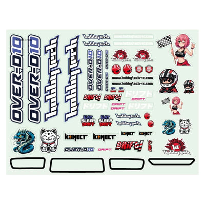 Hobbytech OVER-D10 STICK-OVERD-R sticker sheet