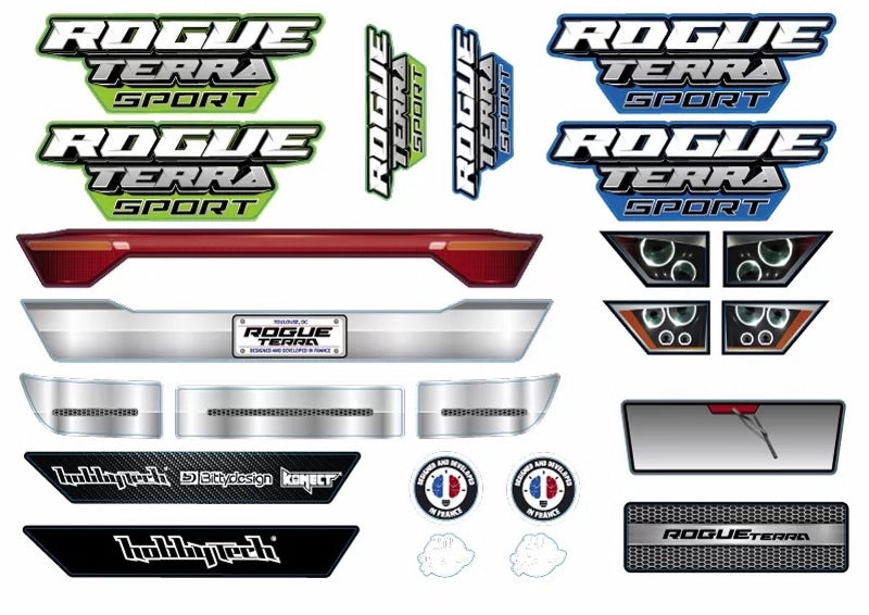 Hobbytech Planche stickers Bleu Vert Rogue Terra Sport STICK-RGTSPO-B-G