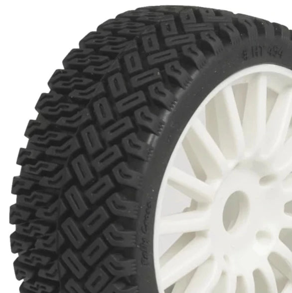 Hobbytech HTR renkaat + vanteet valkoinen Rally Cross 1/8 (x2) HTR-T454