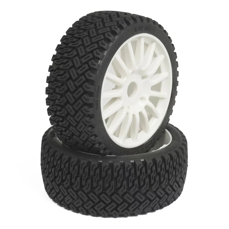Hobbytech HTR renkaat + vanteet valkoinen Rally Cross 1/8 (x2) HTR-T454