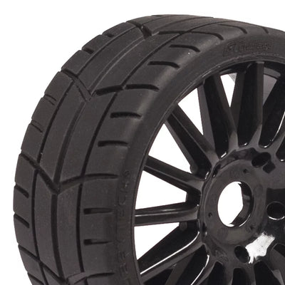 Pneus Hobbytech Rally game + jantes pretas (x2) HTR-T452B