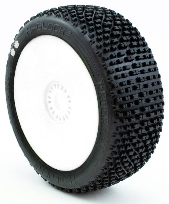 ProCircuit White wheels + H-Block v2 tires (x2) PCW2001