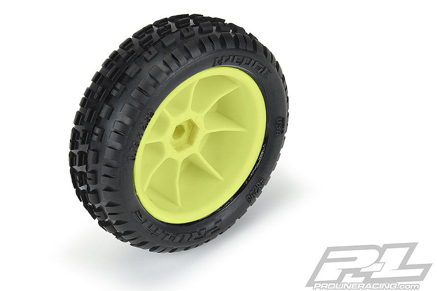 Proline PneusWedge + Jantes Jaune Avant Losi Mini-B 8298-12